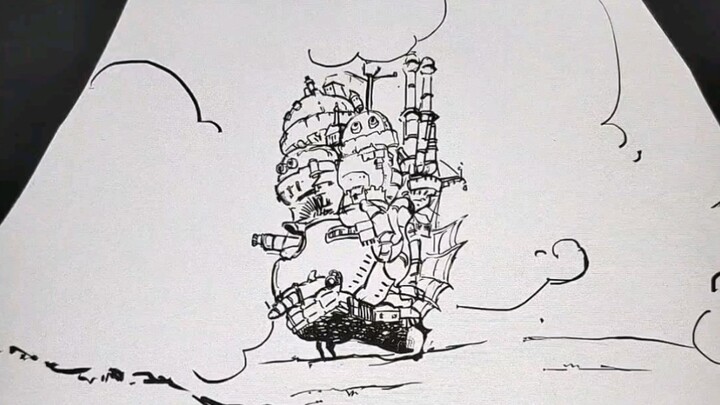 Saya menggambar fanart Howl's Moving Castle dengan 2,7 juta goresan