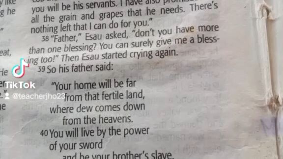 Daily Verse.                            Genesis 27:38-41
