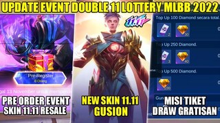 UPDATE EVENT DOUBLE 11 LOTTERY Mobile Legends 2022!! SKIN GUSION 11.11 RILIS | Hayabusa Shura resale