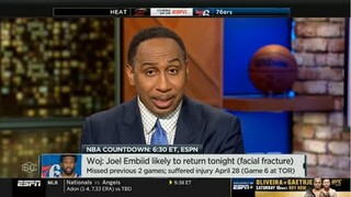 Stephen A. Smith admits the Miami Heat can't upset the Sixers tonight if Joel Embiid returns