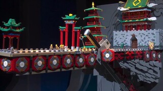 Edisi kesembilan dari "Lego Masters" versi Cina membangun Lego di atas tebing