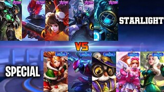 MOBILE LEGENDS SPECIAL SQUAD VS STARLIGHT SQUAD 1 VS 1 FIGHT | SPECIAL VS STARLIGHT SKIN