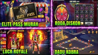 FREE FIRE! BOCORAN ELITE PAS DISKON, TOPUP BONUS, EVENT DISKON, EVENT GRATISAN