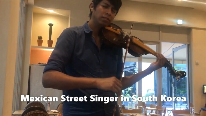 Mexican Street singer in South Korea