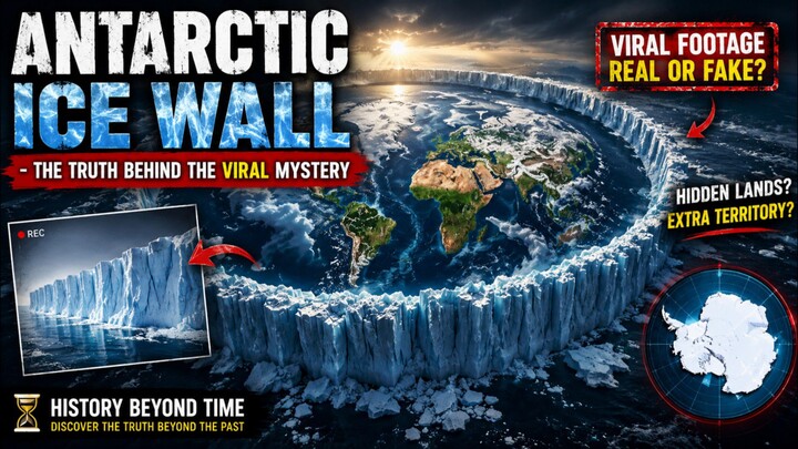 अंटार्कटिका की “आइस वॉल” — वायरल रहस्य के पीछे का सच 🧊🌍