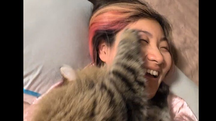 So I blew on the clingy cat’s ear.
