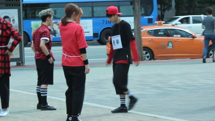 大马路练舞，小婷从出道开始就这么努力！150604 MCD 主圆佑带全团