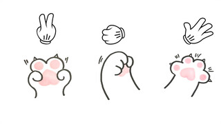 Teach you to draw the stick pictures of the cat's paw