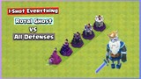 Royal Ghost vs Every Level Defense Formation | Clash of Clans