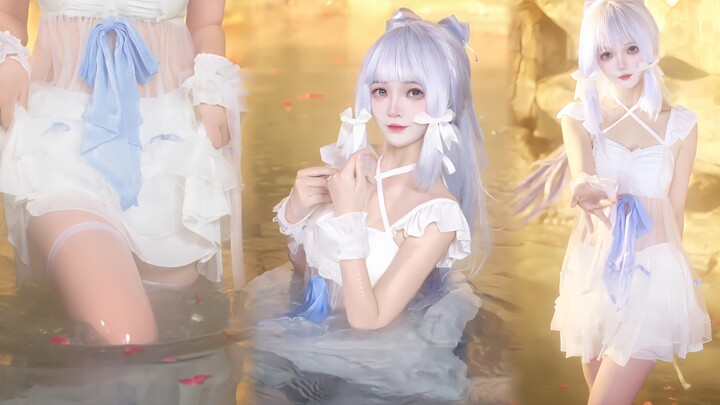 “Taking a hot spring bath with Miss Ayaka Kamisato~”