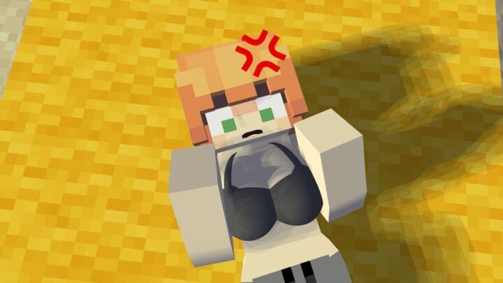Alex Sister swims is summer like a derp noob - minecraft animation