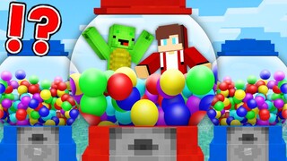 Mikey and JJ TRAPPED in a GUMBALL in Minecraft Challenge (Maizen Mazien Mizen)