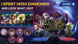 I Spent 14950 Diamonds in the Starwars Event And got a lot of limited skins