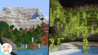 Huge Mountains, Cave Biomes, and More! | Minecraft 1.18 Caves and Cliffs Pt 2 Test Snapshot