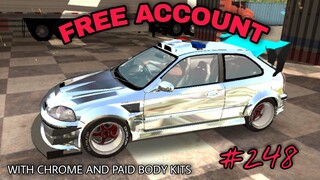free account #248 with paid body kits car parking multiplayer v4.8.4 giveaway