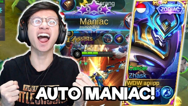 AUTO MANIAC PAKE SKIN ZODIAK ZHASK ! - MOBILE LEGENDS INDONESIA