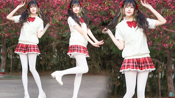 春天和樱花里的可爱少女❤大风天也要跳舞