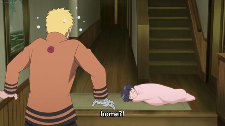Himawari Sleeps By The Door Waiting For Naruto, Naruto Hits Himself For Rejecting Himawari