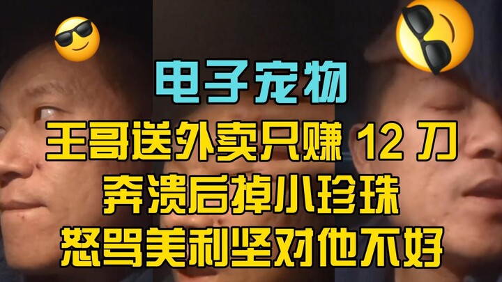 电子宠物甜甜圈王伟恒(34)：甜甜圈送外卖只赚 12 刀，奔溃后掉小珍珠，怒骂美利坚对他不好