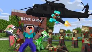 Monster School : BABY MONSTERS NOOB vs PRO ZOMBIE APOCALYPSE CHALLENGE - Minecraft Animation
