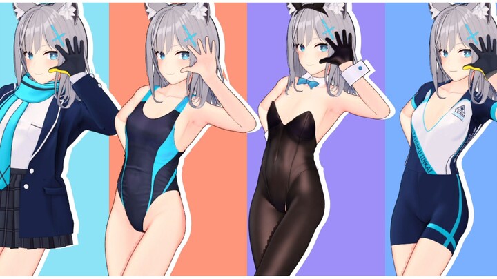 【Azure Files/MMD】💕White boy just wants💕Make Sensei Happy!💕(JK/Swimsuit/Bunny girl/Bicycle)!