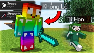 Minecraft Bedwars, Nhưng Siêu Tí Hon Và Siêu Khổng Lồ Solo 1 vs 4 Cùng Noob Team