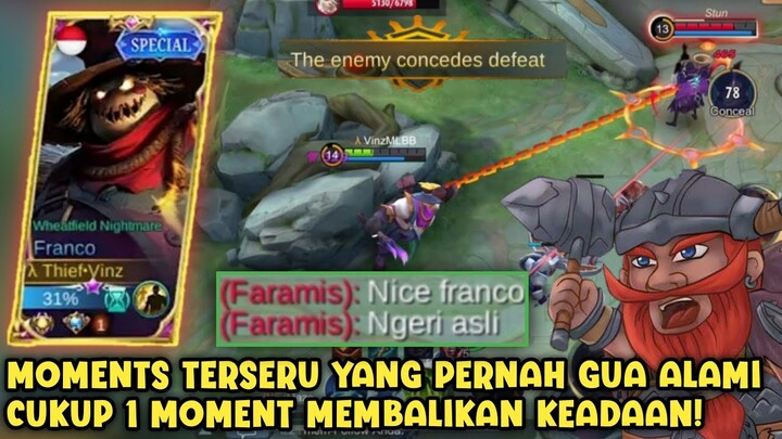 BEST MOMENTS TER EPIC COMEBACK 1 KESALAHAN BISA MEMBALIKAN KEADAAN - MOBILE LEGENDS