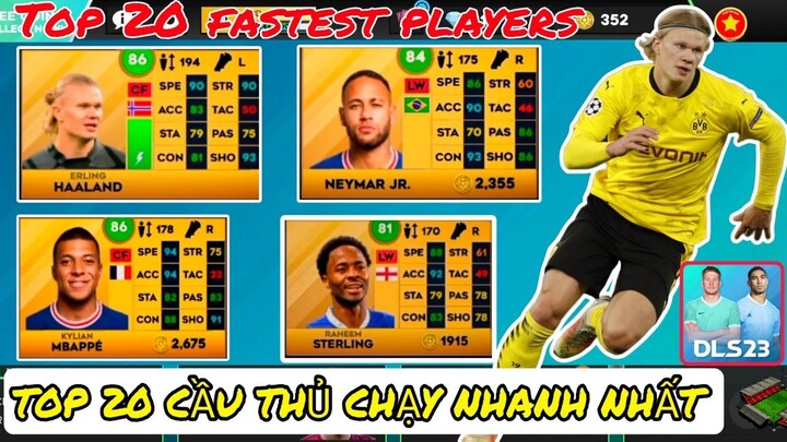 DLS 2023 | TOP 20 CẦU THỦ CHẠY NHANH NHẤT TRONG DLS23 | TOP 20 FASTEST PLAYERS IN DREAM SOCCER 2023