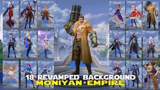 18 REVAMPED HERO BACKGROUNDS MONIYAN EMPIRE! PROJECT NEXT UPCOMING UPDATES ADVANCED SERVER MLBB NEWS