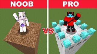 NOOB vs PRO: SAFEST SECURITY TOWER BUILD CHALLENGE in Minecraft