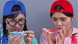 Thực phẩm xanh VS Thử thách thực phẩm đỏ#mukbang #asmr