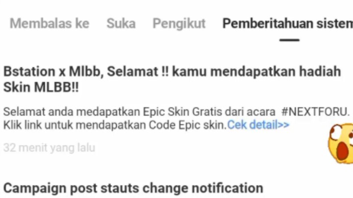 lumayan dapat skin epic permanen dari BSTATION 😁😁😁🥰🥳