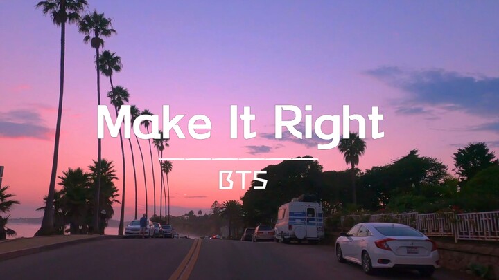 【BTS】Make It Right | Driving under the purple sunset as the music plays—your world unfolds~ (Use hea