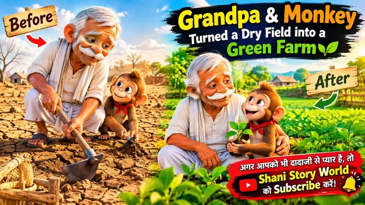Grandma & Monkey Built a Snow House ❄️🐒❤️ | Emotional Story #short