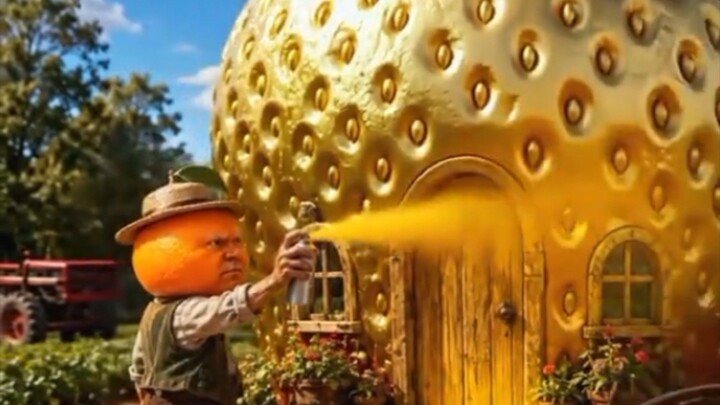 He Turned a Giant Strawberry Into GOLD?! 😱🍓✨ #Shorts