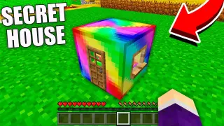 How to BUILD SUPER SECRET HOUSE inside a RAINBOW BLOCK in Minecraft ? RAINBOW BLOCK PASSAGE