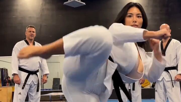 Karate Girl Throws 3 High Kicks in 3 Seconds | Martial Arts Training