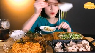 Mì trộn bibimmyeon củ cải non và thịt 3 chỉ thái mỏng 5 #amthuc