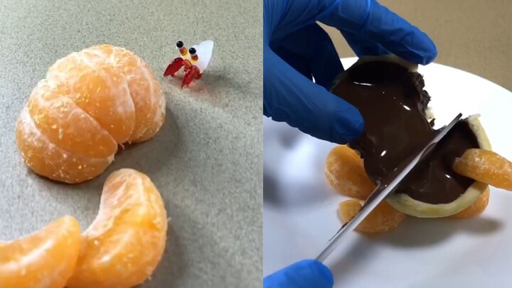 In winter, an orange seeks shelter—could this actually be a trap set by humans?! Rice cake and puffe