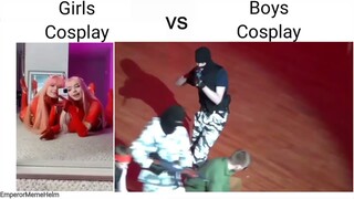 girls cosplay vs boys cosplay (meme)