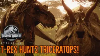 T-Rex Hunts Triceratops - Life in the Cretaceous || Jurassic World Evolution 🦖 [4K] 🦖