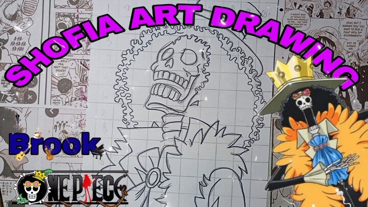 drawing brook dari anime one Piece