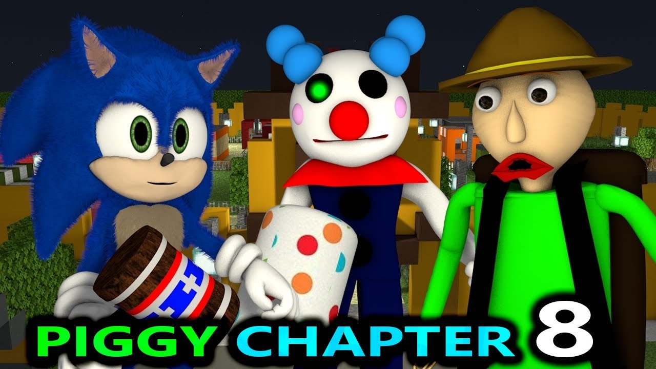 PIGGY CHAPTER 8 vs BALDI & SONIC! ROBLOX SPEEDRUNNER CHALLENGE! BOOK horror  Minecraft Animation - BiliBili