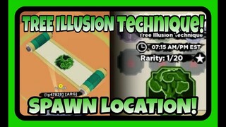 TREE ILLUSION TECHNIQUE *SPAWN LOCATION* IN SHINDO LIFE 2 ROBLOX 2021!