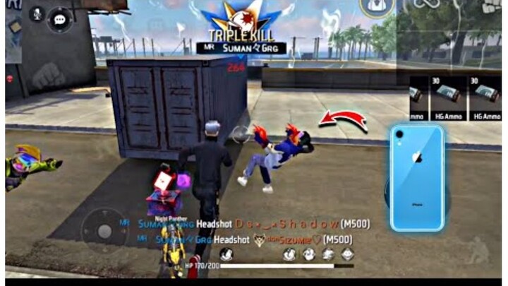 FREE FIRE CS RANK HIGHLIGHT ON IPHONE XR IOS 16 LAG PROBLEM -GARENA FREE FIRE