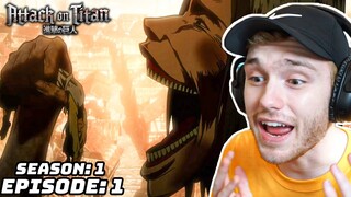 SO MUCH DEATH?! SO INTENSE RIGHT AWAY!? - Attack on Titan Ep.1 (Season 1) REACTION