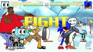 AN Mugen Request #1816: Gumball, Sans, Fat Albert, Snow Man VS Sonic.exe, Derp, Pingu, Juan