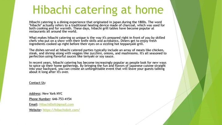 Hibachi catering at home