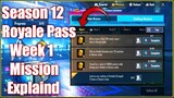 Season 12 Week 1 Royale Pass Mission Explaind | Week 1 All RP Mission Pubg Season 12