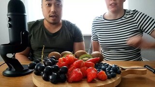 ASMR Giant Fresh Fruit Platter 🍇🥝🍓 (Eating Sounds)